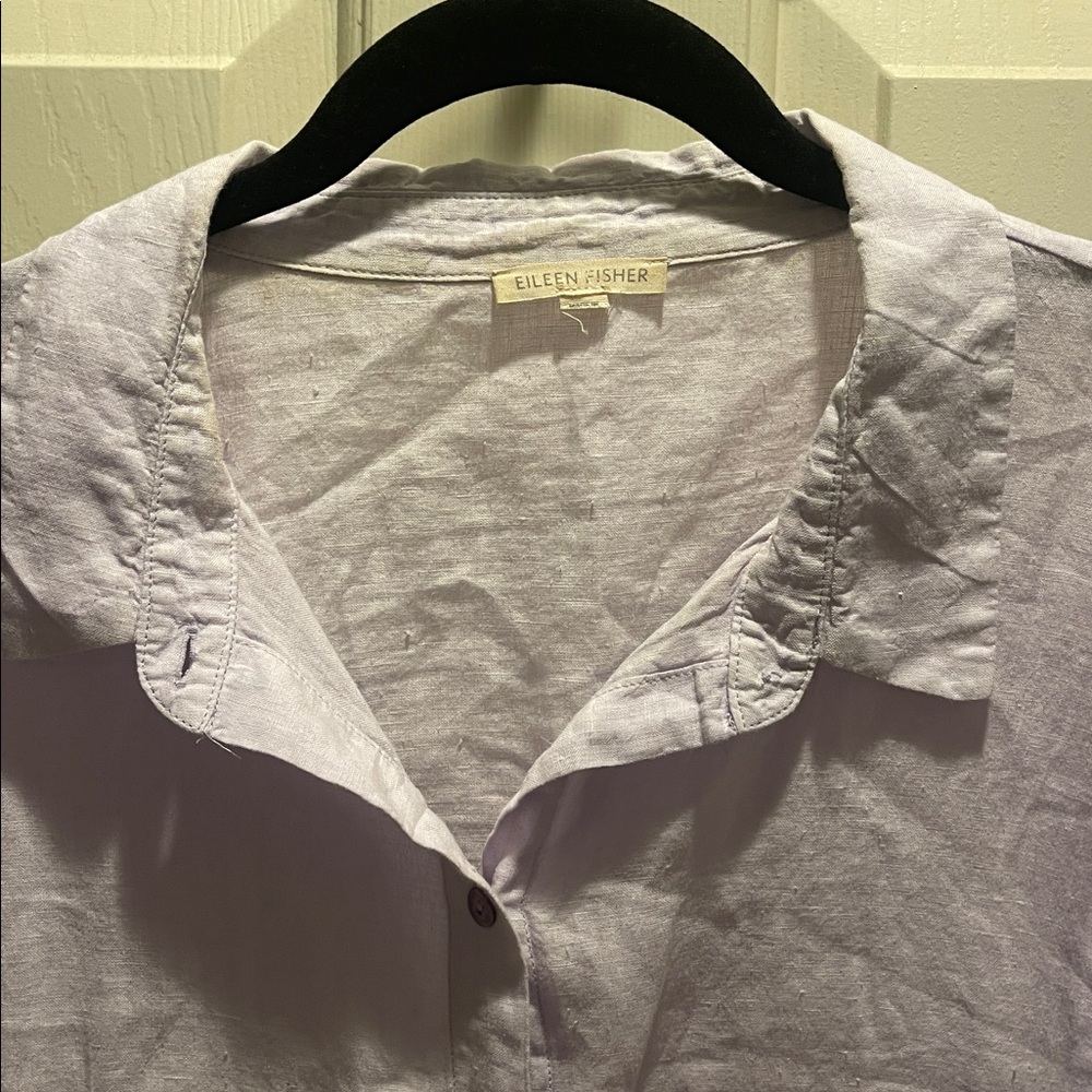 Light Purple Long Button-Up Tunic - Picture 2 of 4